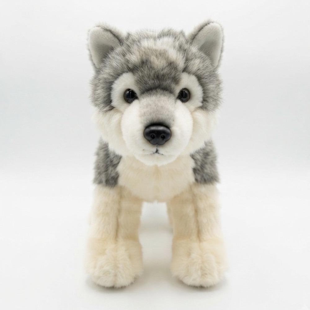 Flawed Gem! Douglas Cuddle Toys Realistic Grey Wolf Plush Standing 12" Puppy